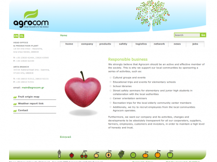 Ιστοσελίδα Agrocom - Εταιρία (Responsible Business)